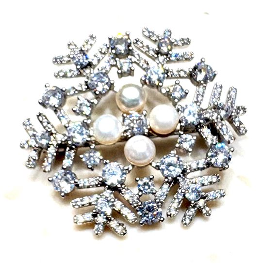Spilla Venerio Donna SPILLE in Argento Perla CRISTALLO DI NEVE AG - CRISTALLO DI NEVE AG